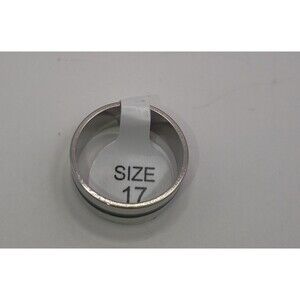 Mens Silver Black Stripe Stainless Steel Fashion Ring Band U.S Size 8-8.5